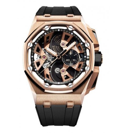 Replica Audemars Piguet Royal Oak Offshore Tourbillon Chronograph Rose Gold 26421OR.OO.A002CA.01