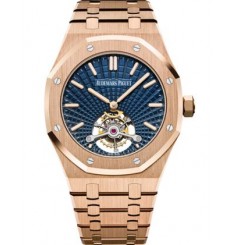 Audemars Piguet Royal Oak Ultra Thin Tourbillon Pink Gold Blue Evolutive 26522OR.OO.1220OR.01 Replica