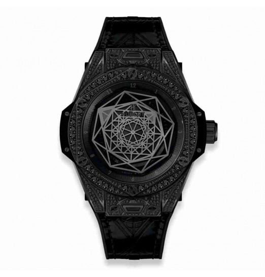 Replica Hublot Big Bang Sang Bleu All Black Pav&eacute 39mm 465.CS.1114.VR.1700.MXM18