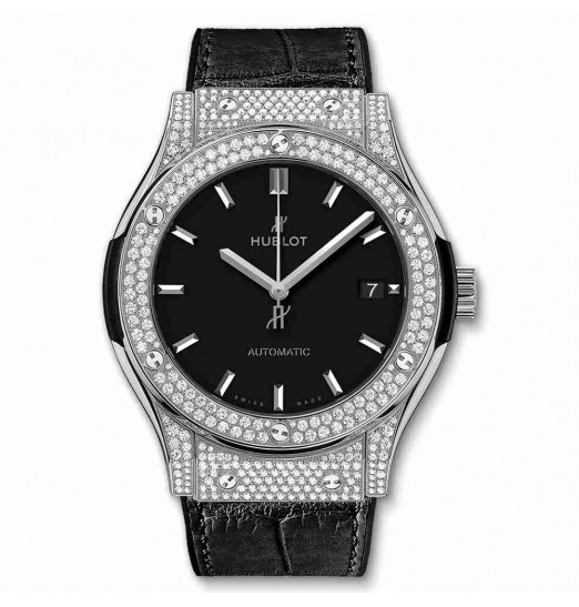 Hublot Titanium Pav&eacute 45mm Classic Fusion Diamondes 511.NX.1171.LR.1704 Replica