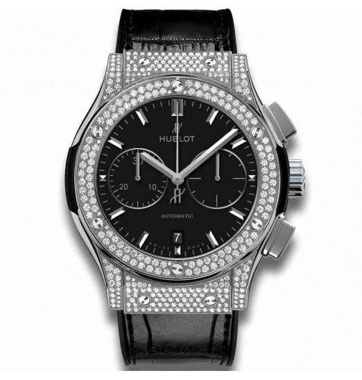 Hublot Chronograph Titanium Pav&eacute 45mm Classic Fusion Diamondes 521.NX.1171.LR.1704 Replica