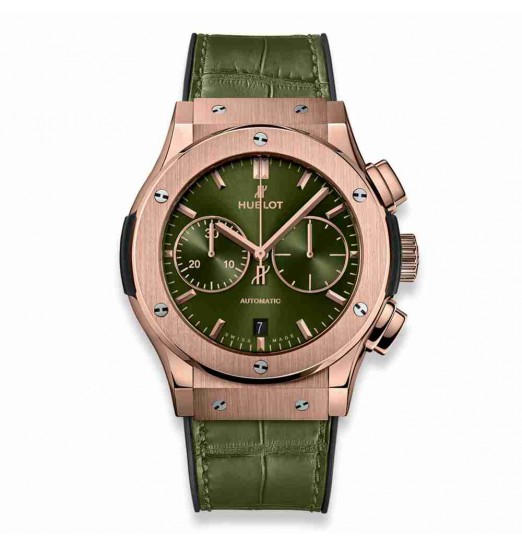 Hublot Classic Fusion Chronograph Green King Gold 45mm 521.OX.8980.LR watch replica