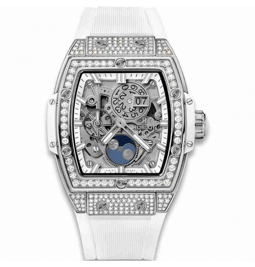 Replica Hublot Spirit Of Big Bang Moonphase Titanium White Pave 42mm 647.NE.2070.RW.1604