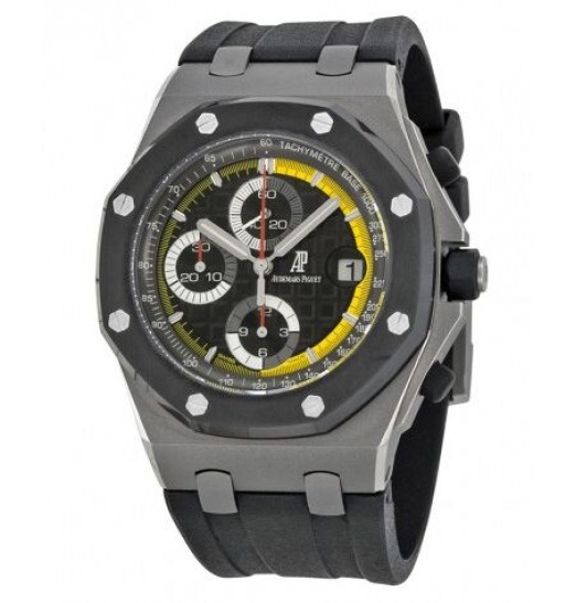 Audemars Piguet Royal Oak Offshore Black Dial Rubber Mens 26207IO.OO.A002CA.01 fake watch