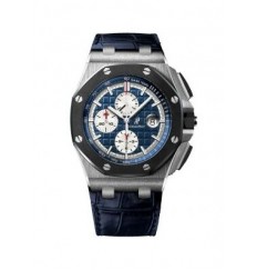 Audemars Piguet Royal Oak Offshore Blue Alligator Leather Mens Watch 26401PO.OO.A018CR.01 replica watch