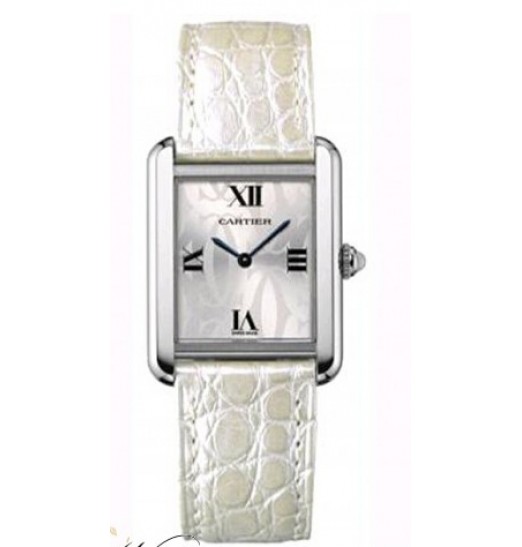 Replica Cartier Tank Solo Steel White Alligator Ladies Watch W1019555