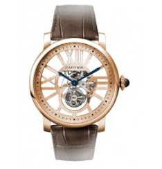 Replica Cartier Rotonde de Cartier Skeleton Flying Tourbillon Watch W1580046