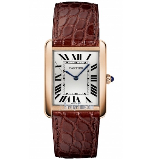 Replica Cartier Tank Solo Silver Dial Brown Leather Strap Ladies Watch W5200025